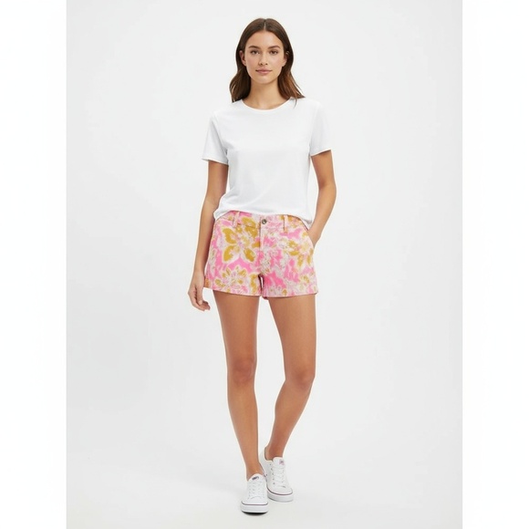 Lilly Pulitzer Womens Shorts Size 00 Kir Royal Pink Ohh la la Floral Callahan Kn - Picture 1 of 8